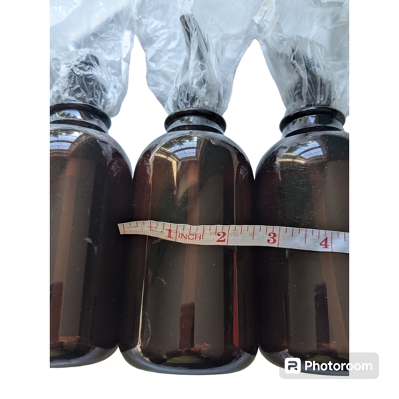 Set of 4 Press Dispenser Bottles. Refillable. Plastic. Brown. NWT - Picture 3 of 9